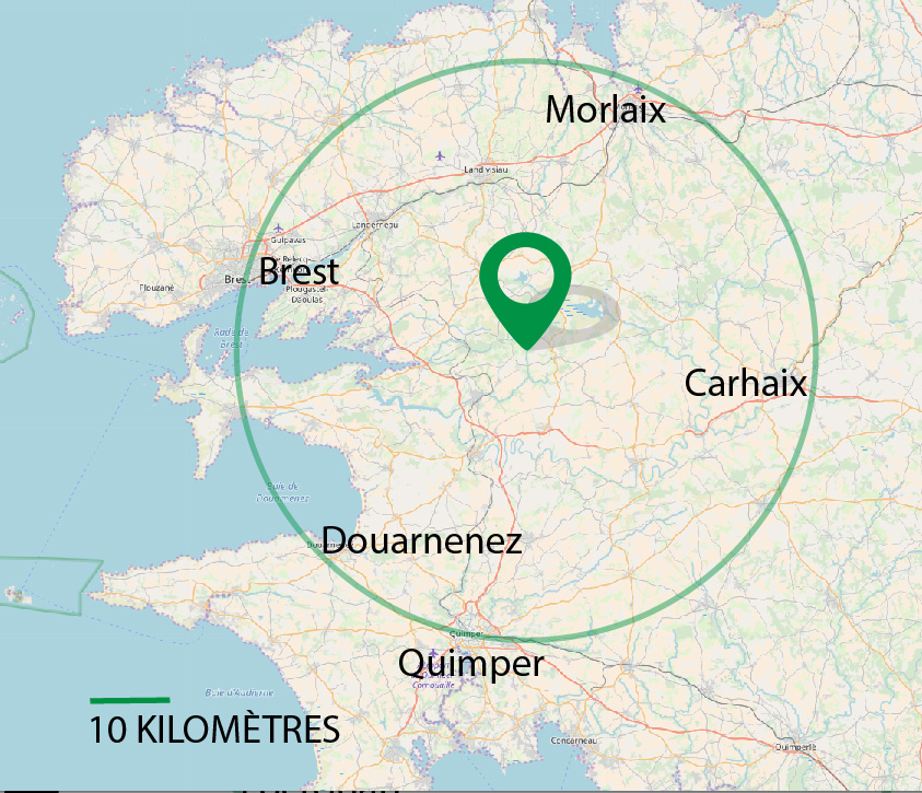 Le Finistère à 45 minutes de déplacement Le Finistère à 45 minutes de déplacement de la maison d'hôte